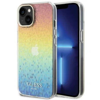 Guess dėklas iPhone 15 telefonui IML Faceted Mirror Disco Iridescent, daugiaspalvis