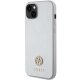 Guess iPhone 15 Plus dėklas 4G Strass Metal Logo, sidabrinis
