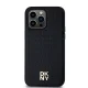DKNY Leather Monogram Pattern dėklas iPhone 14 Pro Max su MagSafe, juodas