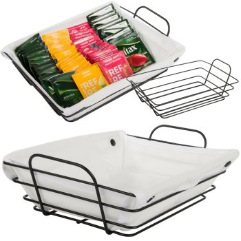 Metal Wire Basket with Fabric Liner, Loft Style