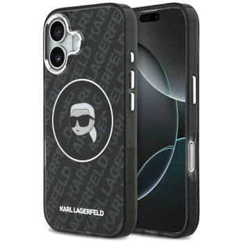 Karl Lagerfeld IML Karl Head Logo MagSafe dėklas telefonui iPhone 17, juodas