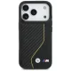 BMW dėklas iPhone 17 Pro telefonui M Carbon Line & Logo MagSafe, juodas / geltonas