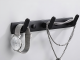 Wall-Mounted Clothes and Towel Rack, 3 Hooks, 24.5 cm, Black