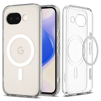 Spigen Ultra Hybrid Mag Google Pixel 10A dėklas su MagSafe, skaidrus/baltas