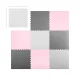 Ricokids putplasčio dėlionės kilimėlis 738234, 180x180 cm, 9 vnt., pilkas/rožinis