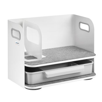 Ergo Office ER-440 Desk Organizer with Drawer, White
