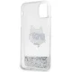 Karl Lagerfeld iPhone 11 / XR dėklas Liquid Glitter Choupette Head, sidabrinis