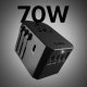 SBS universalus GaN kelioninis adapteris 70W, juodas
