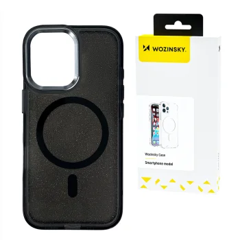 Wozinsky Glitter MagSafe Case for Samsung Galaxy S25+ - Black with Glitter