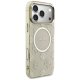 Guess IML Peony Dot MagSafe dėklas iPhone 17 Pro Max telefonui, smėlio spalvos
