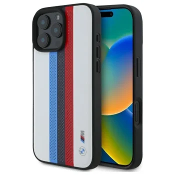 BMW dėklas iPhone 16 Pro Max su MagSafe BMHMP16X23PUPTH, baltas