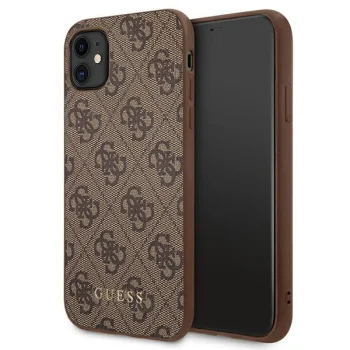 Guess 4G Metal Gold Logo dėklas iPhone 11 / XR telefonui, rudas