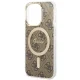 Guess 4G MagSafe dėklas telefonui iPhone 15 Pro, rudas