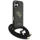 Guess 4G Big Logo Cord Strap Crossbody dėklas iPhone 17, juodas