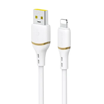 Dudao L25L USB-A to Lightning Cable 1m 30W Silicone Braid White