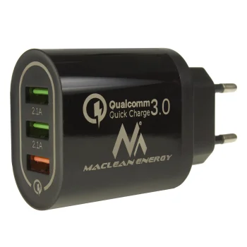 Maclean MCE479 B sieninis įkroviklis 3x USB Qualcomm Quick Charge 3.0, juodas