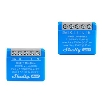 Išmanusis relės valdiklis Shelly 1 Mini Gen4, 2 vnt.