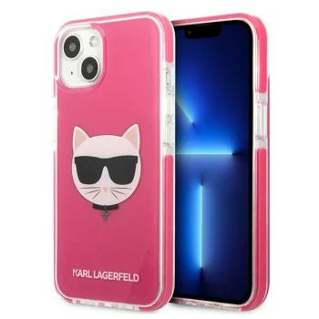 Karl Lagerfeld Choupette Head dėklas skirtas iPhone 13, fuksijų spalvos