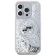 Karl Lagerfeld dėklas iPhone 15 Pro Max telefonui Liquid Glitter Karl & Choupette
