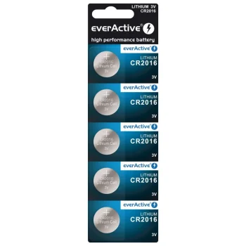 Litis tabletinės baterijos everActive CR2016 3V, 5 vnt.
