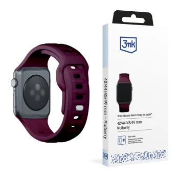 3mk Silikoninis laikrodžio dirželis Apple Watch 42 / 44 / 45 / 49 mm, bordo