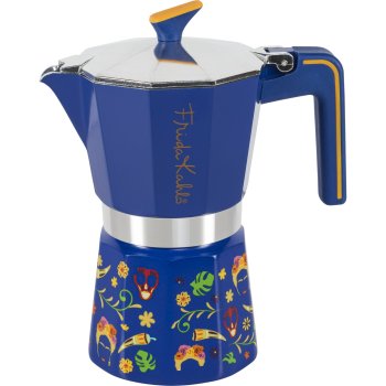 Pedrini 02CF154 Frida Kahlo Moka Pot, 6 Cups, Blue