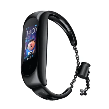 Metalinis dirželis Xiaomi Mi Band 3 / 4 / 5 / 6, juodas