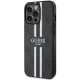 Guess dėklas iPhone 13 / 13 Pro 4G Printed Stripes MagSafe, juodas