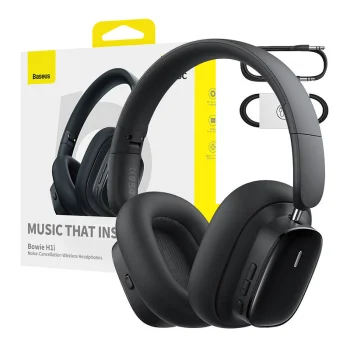 Baseus Bowie H1i Wireless Bluetooth Over-Ear Headphones, Black