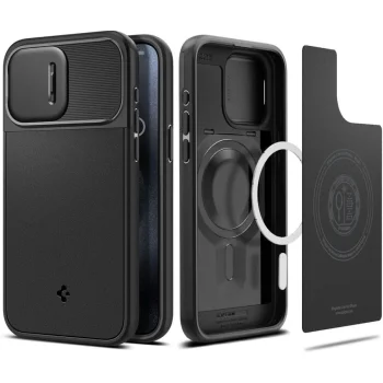 Apple iPhone 15 Pro 6.1'' Spigen Optik Armor Magsafe Case Cover, Black