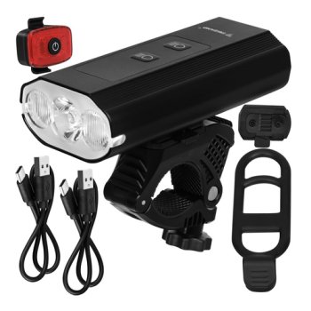 Trizand LED dviračio žibintų komplektas, 1300 lm (priekinis ir galinis)