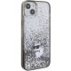Karl Lagerfeld dėklas iPhone 15 Plus telefonui Liquid Glitter, skaidrus