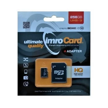 Imro 256GB microSDXC Memory Card Class 10 UHS-3 with Adapter, black