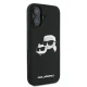 Karl Lagerfeld Silicone Double Heads Print MagSafe dėklas iPhone 16, juodas