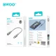 BWOO BZ65 USB-C į 3.5mm garso ir duomenų adapteris, pilkas