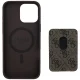 Guess iPhone 16 Pro Max dėklas 4G Stripes su MagSafe pinigine, rudas