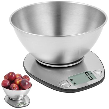 Elektroninės virtuvinės svarstyklės su metaliniu dubeniu 5kg/1g