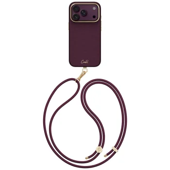 Dėklas Uniq Coehl Mirelle skirtas iPhone 18 Pro / 17 Pro su MagClick, bordo