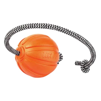 Rubber Ball on a Rope Interactive Chew Toy for Dogs, Liker Cord 7 Waudog