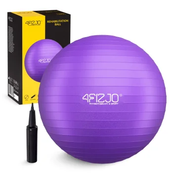 4FIZJO 65cm Exercise Ball for Yoga and Physical Therapy with Pump, Purple