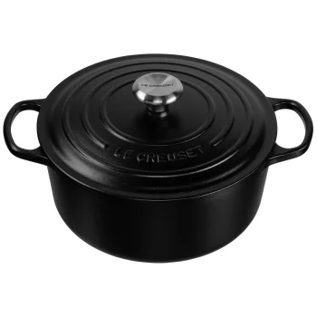 Ketaus puodas Le Creuset Signature 26 cm 5.3 l, apvalus, juodas