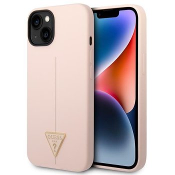 Guess Silicone Triangle dėklas, skirtas iPhone 14, rožinis