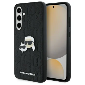 Karl Lagerfeld dėklas Samsung Galaxy S24 FE Monogram Karl & Choupette, juodas
