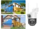 Lauko pasukamoji IP kamera su dviem objektyvais 6 MP, WiFi 2.4 GHz, IP66, balta