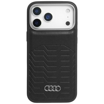 Audi dėklas iPhone 17 Pro telefonui GT Synthetic Leather MagSafe, juodas