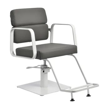 Hairdressing Chair Gabbiano Porto, Grey with White Base