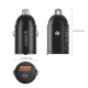 Orico MiniRing 30W USB-A ir USB-C automobilinis įkroviklis, juodas