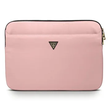 Guess Nylon Triangle Logo 13" nešiojamojo kompiuterio dėklas, rožinis