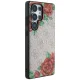 Guess Leather 4G Flowers MagSafe dėklas, skirtas Samsung Galaxy S25 Ultra, rožinis