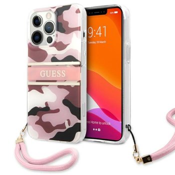 Guess Camouflage dėklas Apple iPhone 13 Pro Max, rožinis